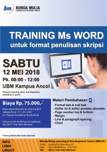 poster pelatihan word skripsi