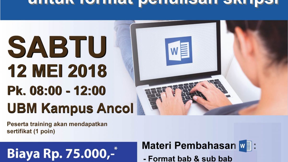 poster pelatihan word skripsi