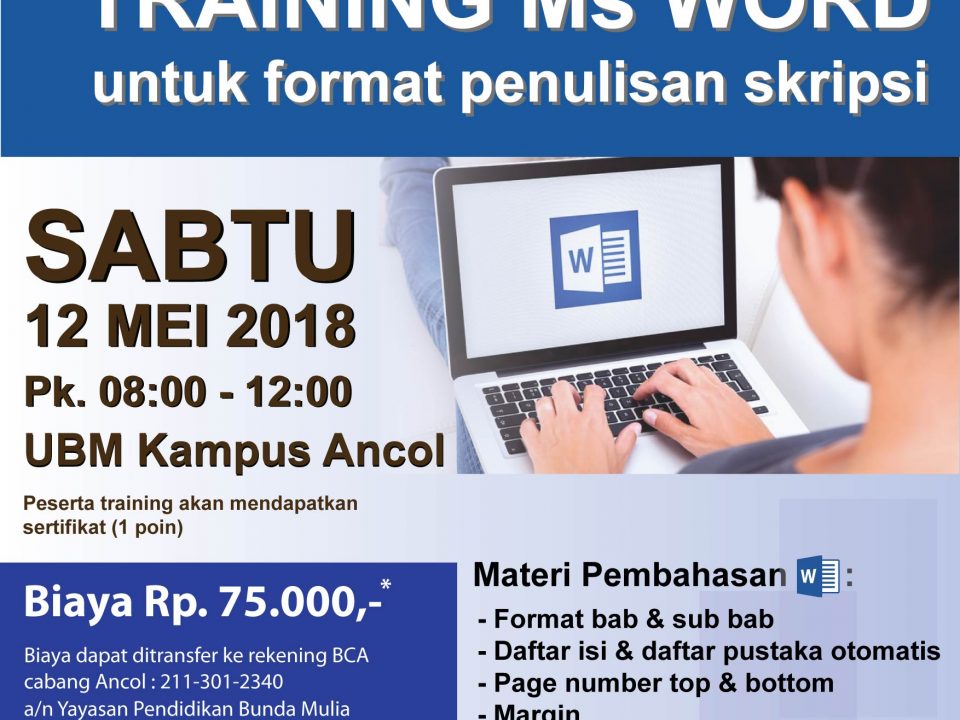 poster pelatihan word skripsi