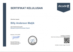 sertifikat billy