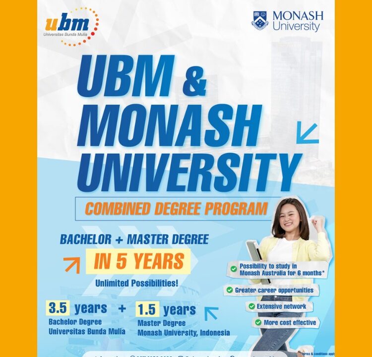 Combined Degree Program Universitas Bunda Mulia dan Monash University