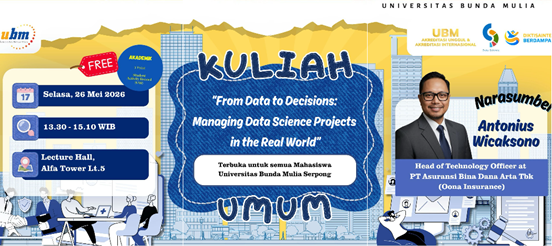 Dari Data Menjadi Keputusan: UBM Hadirkan Kuliah Umum tentang Pengelolaan Proyek Data Science di Dunia Nyata