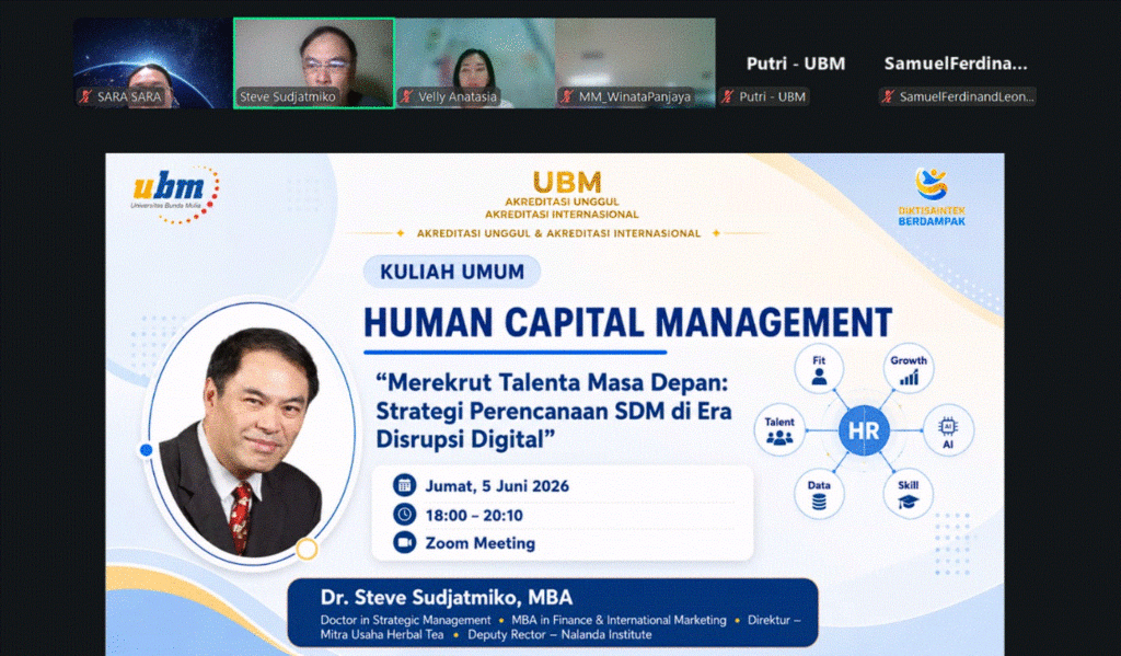 Magister Manajemen UBM Gelar Kuliah Umum Human Capital Management Bahas Strategi Merekrut Talenta Masa Depan di Era Disrupsi Digital