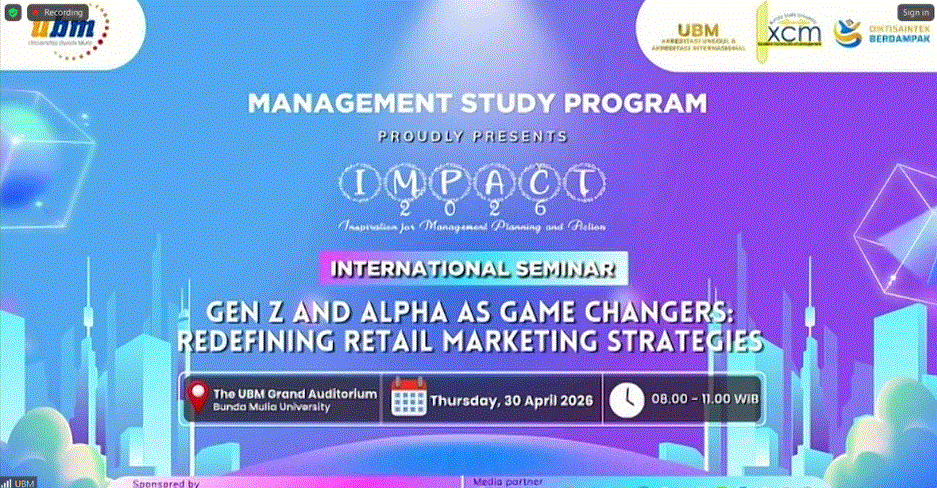 Seminar IMPACT 2026: Gen Z dan Alpha sebagai Pengubah Strategi Pemasaran Ritel Masa Depan